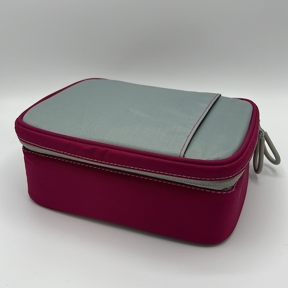 LUNCH BOX TRAVEL PACK WITH FREEZER PACKS PINK & GRAY - Picture 1 of 8